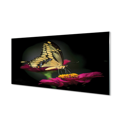 Staklena slika Leptir na cvijetu
