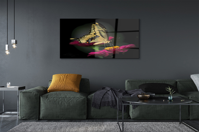 Staklena slika Leptir na cvijetu