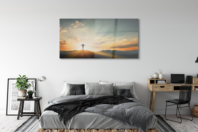 Staklena slika Planinski sunčani križ