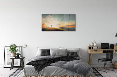 Staklena slika Planinski sunčani križ
