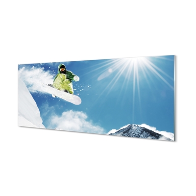 Fotografija na staklu Snowboard Mountain Man