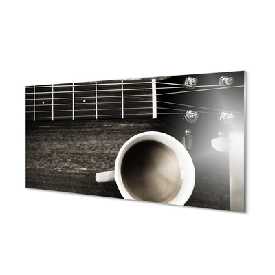 Staklena slika Kava uz gitaru