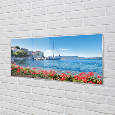 Staklena slika za zid Morski brod nebo ljeto