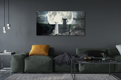 Staklena slika Vukova mjesečeva šuma