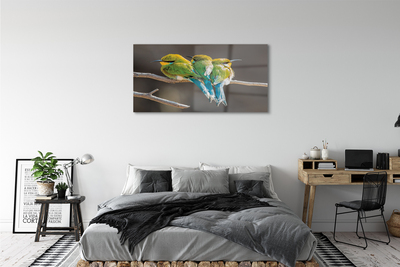Staklena slika za zid Ptice na grani