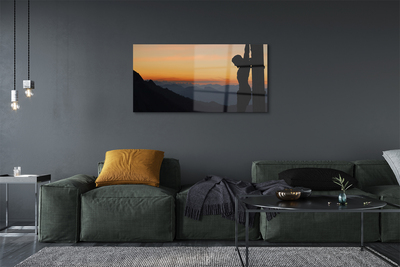 Fotografija na staklu Raspeti Isus zalazak sunca