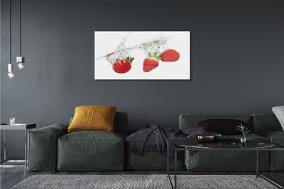 Staklena slika za zid Bijela pozadina vodenih jagoda