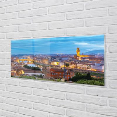 Staklena slika za zid Panorama zalaska sunca u Italiji