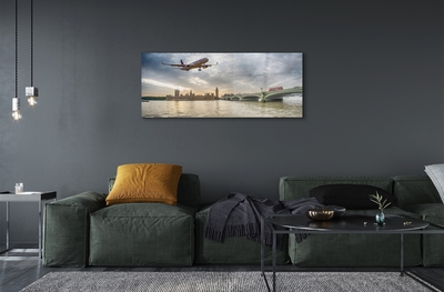 Staklena slika za zid Oblačni avion