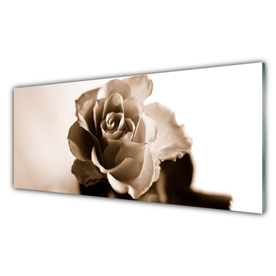 Staklena slika za zid Biljka ruža