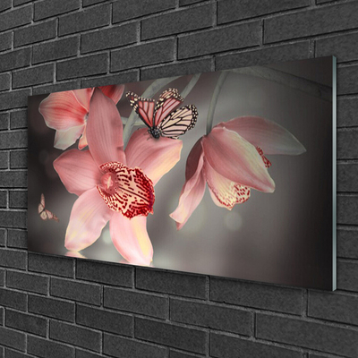 Staklena slika Cvijeće Na Zidu