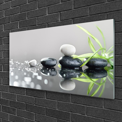Staklena slika za zid Zen Grass Spa Stones