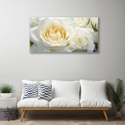 Staklena slika Ruže Cvijeće