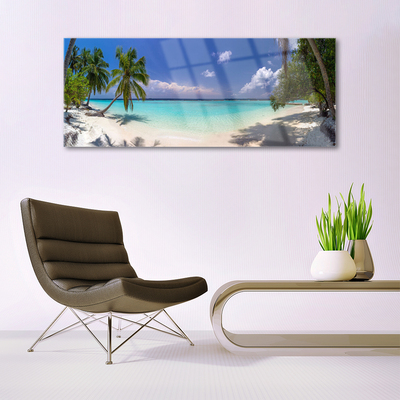 Staklena slika Sea Beach Palm Tree Landscape