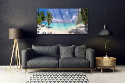 Staklena slika Sea Beach Palm Tree Landscape