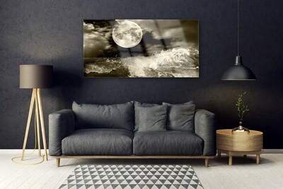 Staklena slika Noćni mjesečev pejzaž