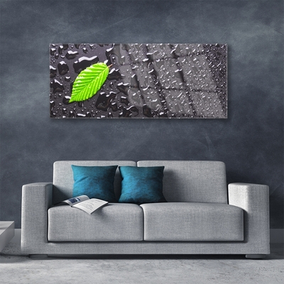 Staklena slika Leaf Drops Art