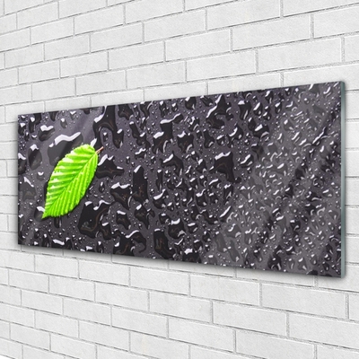 Staklena slika Leaf Drops Art