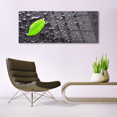 Staklena slika Leaf Drops Art