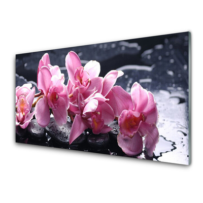 Staklena slika za zid Cvijet orhideje za sobu