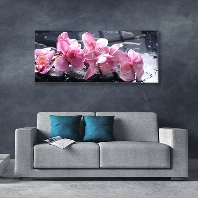 Staklena slika za zid Cvijet orhideje za sobu