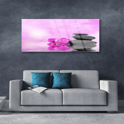 Staklena slika Flower Art Pink