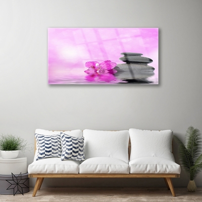 Staklena slika Flower Art Pink