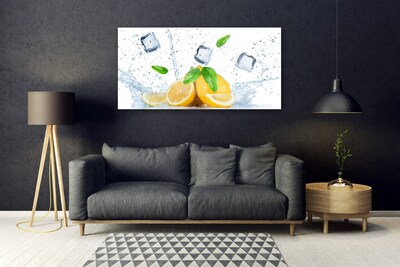 Staklena slika za zid Lemon Ice Cubes Kitchen