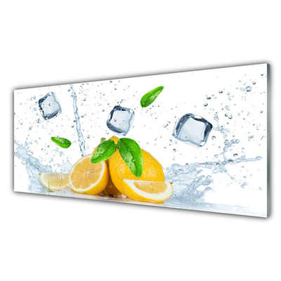 Staklena slika za zid Lemon Ice Cubes Kitchen