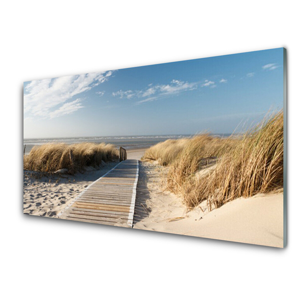 Staklena slika Pejzaž staze uz plažu
