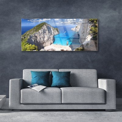 Staklena slika Bay Mountain Beach Landscape