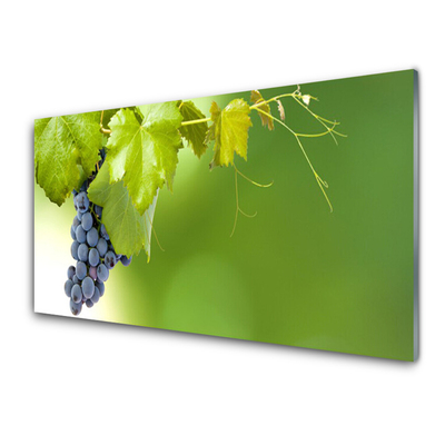 Staklena slika za zid Grapes Leaves Kitchen