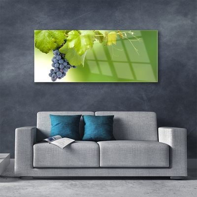 Staklena slika za zid Grapes Leaves Kitchen