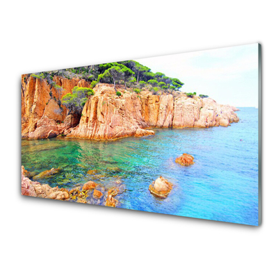 Staklena slika Rocks Sea Landscape