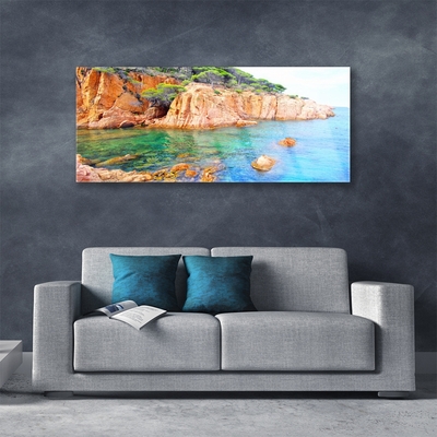 Staklena slika Rocks Sea Landscape