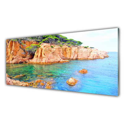 Staklena slika Rocks Sea Landscape