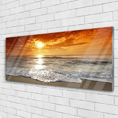 Staklena slika Krajolik morskog sunca