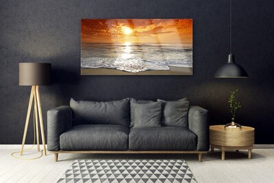 Staklena slika Krajolik morskog sunca