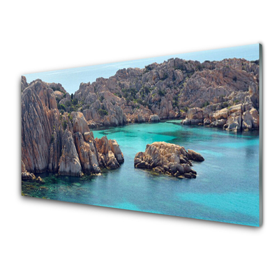 Staklena slika Bay Rocks Sea Landscape