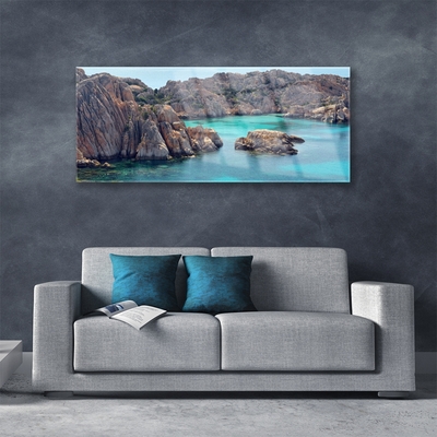 Staklena slika Bay Rocks Sea Landscape