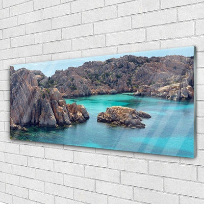 Staklena slika Bay Rocks Sea Landscape