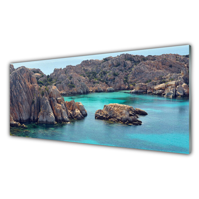 Staklena slika Bay Rocks Sea Landscape