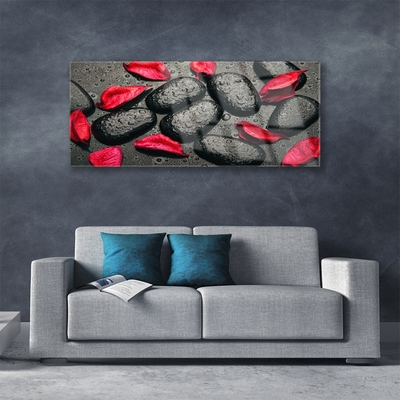 Staklena slika za zid Petals Stones Art