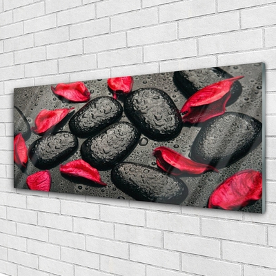 Staklena slika za zid Petals Stones Art