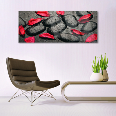 Staklena slika za zid Petals Stones Art