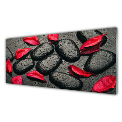 Staklena slika za zid Petals Stones Art