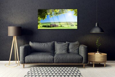 Fotografija na staklu Polje Lišće Pejzaž