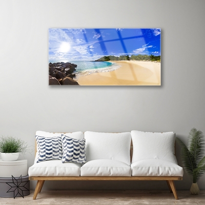 Staklena slika Sunce More Beach Landscape