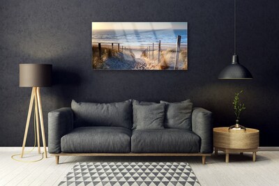 Staklena slika za zid Pejzaž staze uz plažu