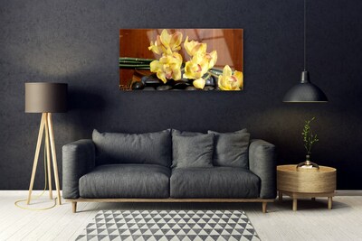 Staklena slika za zid Cvjetna biljka orhideja